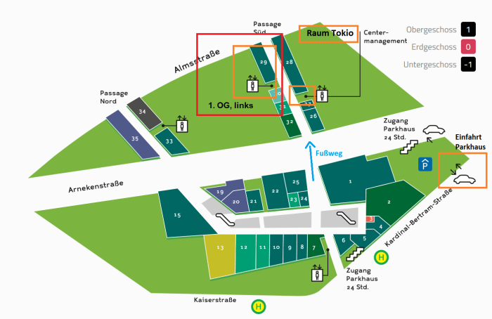 Objekt: Büroflächen und Meetingraum an der Arnekengalerie - Almstraße 9-10