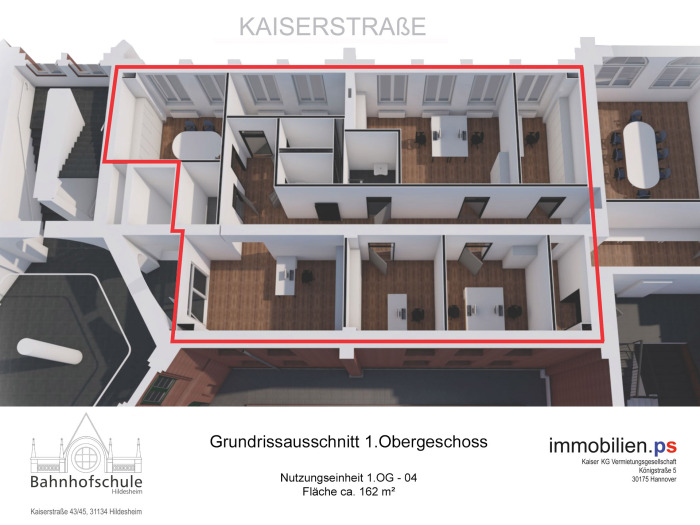 Immobilie: Hochwertige Bürofläche 162m² in zentraler Lage, Erstbezug, provisionsfrei
