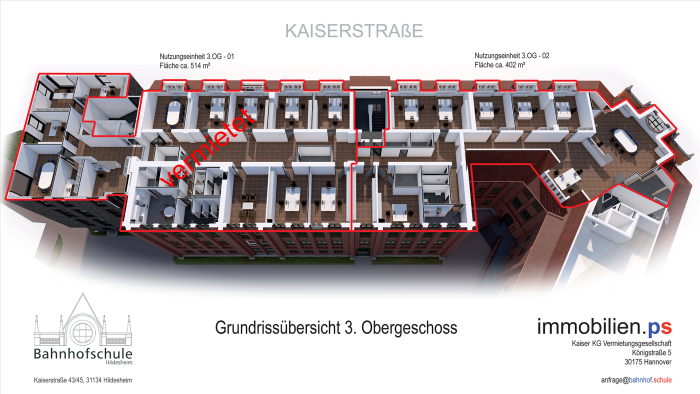 Immobilie: Hochwertige Büroflächen in zentraler Lage provisionsfrei - ehemalige Bahnhofschule